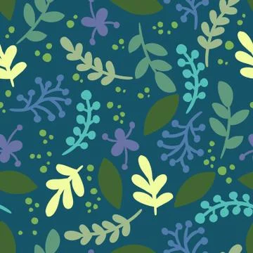 Abstract leafs retro seamless pattern. Vector illustration Illustrazione stock