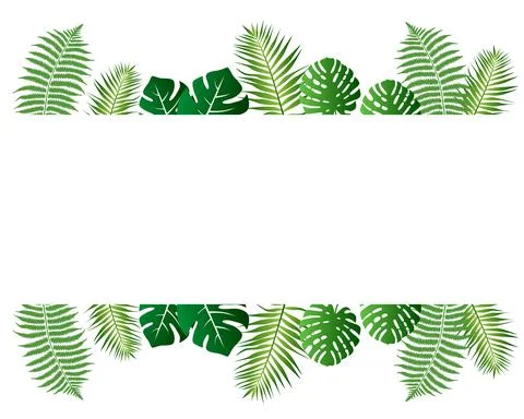 Abstract leafy border design concept of green leaves Stock Illustration