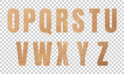Abstract Leather Texture Alphabet Letters O to Z Decorative Symbol Icon Set.. Stock Illustration