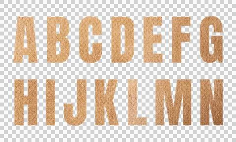Abstract Leather Texture Alphabet Letters A to N Decorative Symbol Icon Set.. Stock Illustration