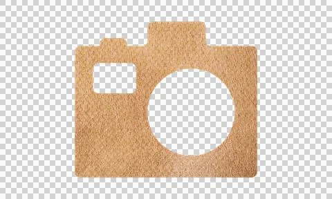 Abstract Leather Texture Camera Symbol Icon Isolated on White Background Stock Illustration