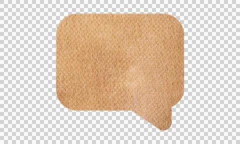 Abstract Leather Texture Chat Bubble Message Symbol Icon Isolated on White .. Stock Illustration