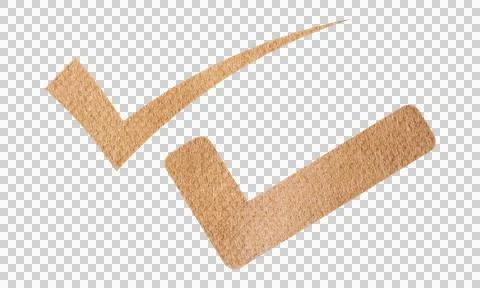 Abstract Leather Texture Check Mark Tick Symbol Icon Set Isolated on White .. Stock Illustration