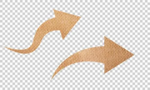 Abstract Leather Texture Curved Arrow Symbol Icon Set Isolated on White Bac.. Stock Illustration