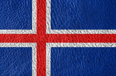 Abstract leather texture with the flag Stock Photos