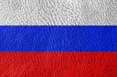 Abstract leather texture with the flag Stock Photos