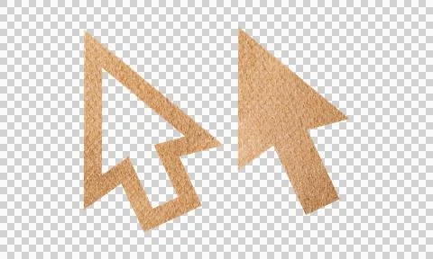 Abstract Leather Texture Mouse Cursor Pointer Symbol Icon Set Isolated on W.. Stock Illustration