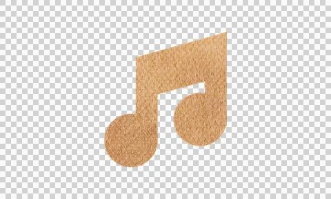 Abstract Leather Texture Musical Note Sound Symbol Icon Isolated on White B.. Stock Illustration
