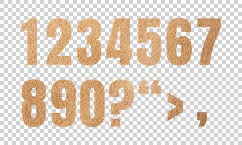Abstract Leather Texture Numbers and Punctuation Decorative Symbol Icon Set.. Stock Illustration