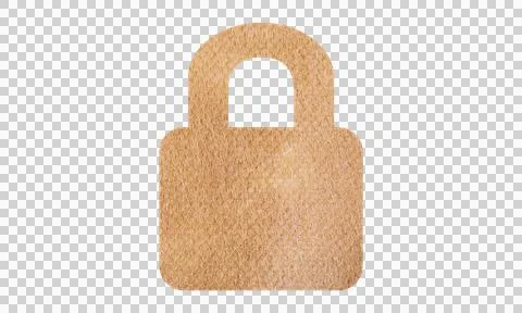Abstract Leather Texture Padlock Security Symbol Icon Isolated on White Bac.. Stock Illustration