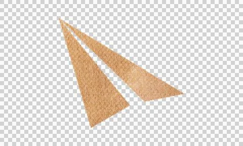 Abstract Leather Texture Paper Plane Send Symbol Icon Isolated on White Bac.. Stock Illustration