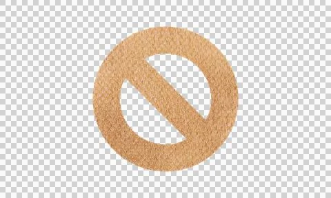 Abstract Leather Texture Prohibition No Entry Symbol Icon Isolated on White.. Stock Illustration