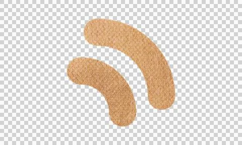 Abstract Leather Texture RSS Connection Symbol Icon Isolated on White Backg.. Stock Illustration