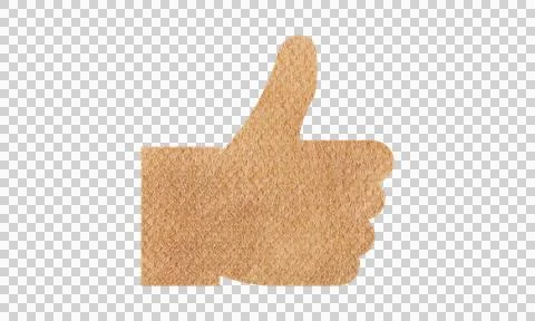Abstract Leather Texture Thumbs Up Like Symbol Icon Isolated on White Backg.. Stock Illustration
