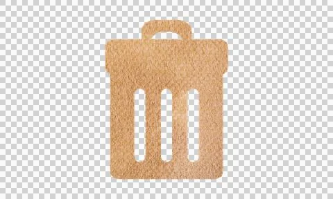 Abstract Leather Texture Trash Can Delete Symbol Icon Isolated on White Bac.. Stock Illustration