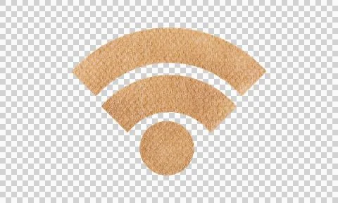 Abstract Leather Texture Wi-Fi Internet Connection Symbol Icon Isolated on .. Stock Illustration