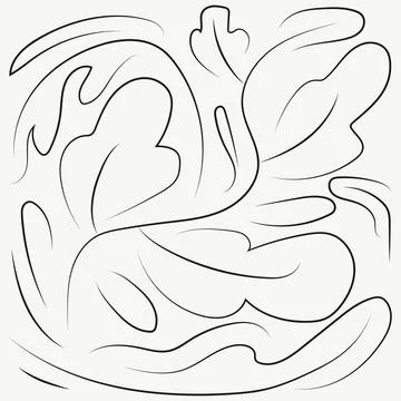 Abstract leaves hand drawn. Vector illustration. Stock Illustration