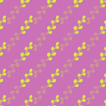 Abstract leaves illustration seamless pattern on pink background Stock Illustration