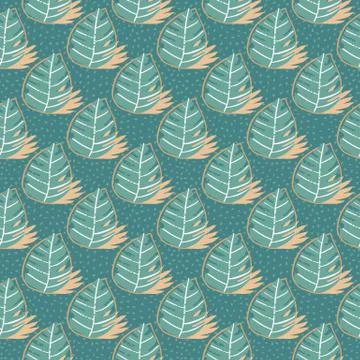 Abstract leaves seamless pattern. Abstract leaf endless wallpaper. Stock Illustration