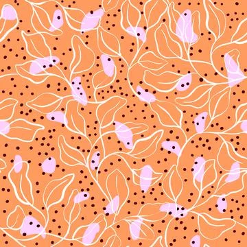 Abstract leaves seamless pattern design Stock Illustration