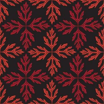 Abstract leaves seamless pattern. Nature background with floral tiles. Geomet Stock Illustration