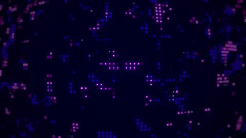 Abstract LED glowing pixel background in violet blue colors. Dispatcher panel Stock Footage 270231793