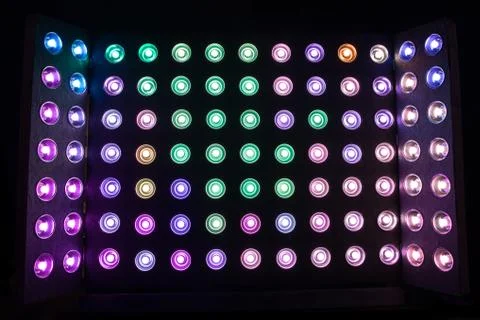 Abstract LED Light wall in the black room Stock Photos