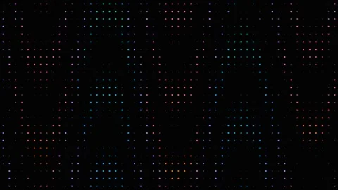 Abstract LED screen pixel grid background with colorful glowing dots Stock Footage 335938292