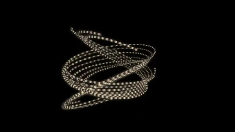 Abstract led strip light spiral rotating with trail effect on black backgro.. Video stock 344996289