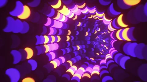 Abstract LED Tunnel VJ Loop - Sphere Lights Stock-Footage 119307892