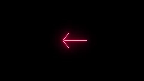 Abstract left direction pointer sign with red light stroke animation. 4k Stock Footage 339927791