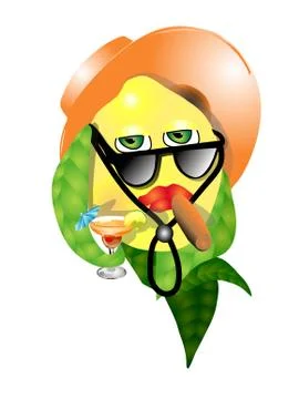 Abstract lemon with a cocktail Stock Illustration