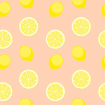 Abstract Lemon Seamless Pattern Background Vector Illustration Stock Illustration