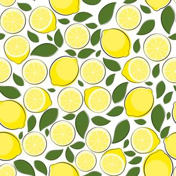 Abstract Lemon Seamless Pattern Background Vector Illustration Stock Illustration