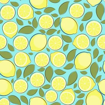 Abstract Lemon Seamless Pattern Background Vector Illustration 스톡 일러스트