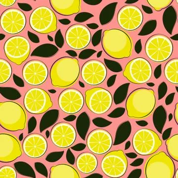 Abstract Lemon Seamless Pattern Background  Illustration Illustrazione stock
