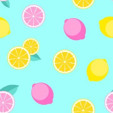 Abstract Lemon Seamless Pattern Background Vector Illustration Stock Illustration