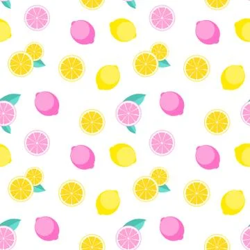 Abstract Lemon Seamless Pattern Background Vector Illustration Stock Illustration