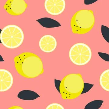 Abstract Lemon Seamless Pattern Background Vector Illustration Stock Illustration