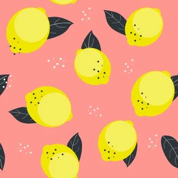 Abstract Lemon Seamless Pattern Background Vector Illustration Illustrazione stock
