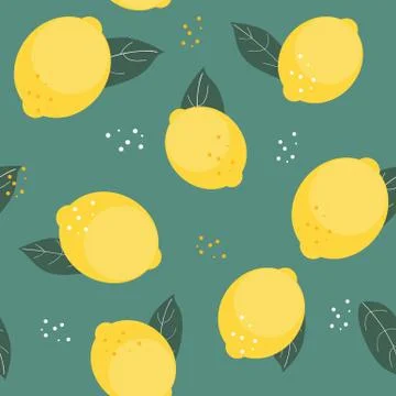Abstract Lemon Seamless Pattern Background Vector Illustration Stock Illustration