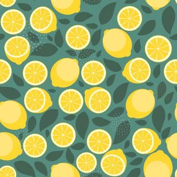 Abstract Lemon Seamless Pattern Background Vector Illustration Stock Illustration