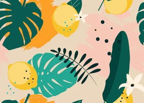 Abstract Lemon Seamless Pattern Background Vector Illustration EPS10 Stock Illustration