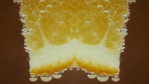 Abstract lemon slice pattern with air bubbles Stock Footage 293661289