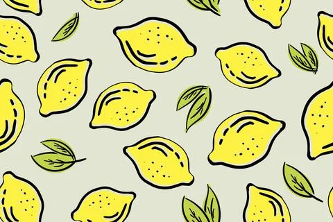 Abstract lemon vector seamless pattern. Endless texture for wallpaper, textile Stock Illustration