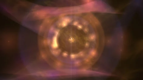 Abstract Lens Flare Central Orb, Soft Colorful Light Rings Flow Video stock 321191300