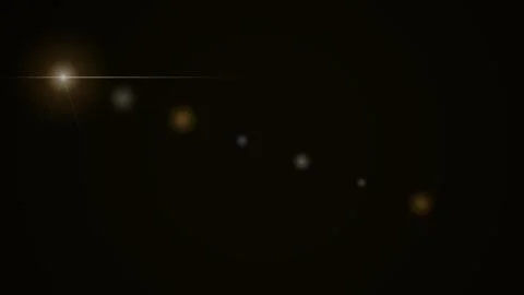 Abstract lens flare light effect on dark background Ilustración de archivo