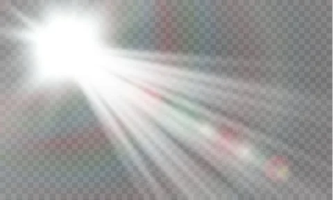 Abstract lens gold front solar flare transparent special light effect design. Stock Illustration