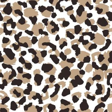 Abstract leopard skin seamless pattern. Animal fur wallpaper. Stock Illustration