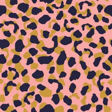 Abstract leopard skin seamless pattern. Modern animal fur wallpaper. Stock Illustration
